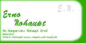 erno mohaupt business card